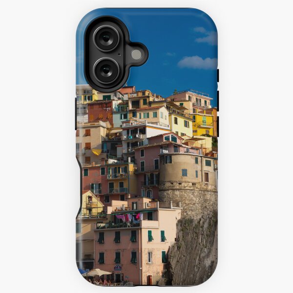 Aperçu de l'œuvre Vue sur la ville falaise de Manarola, l'une des Cinque Terre colorées de la côte ouest italienne créée et vendue par Dolfilms.