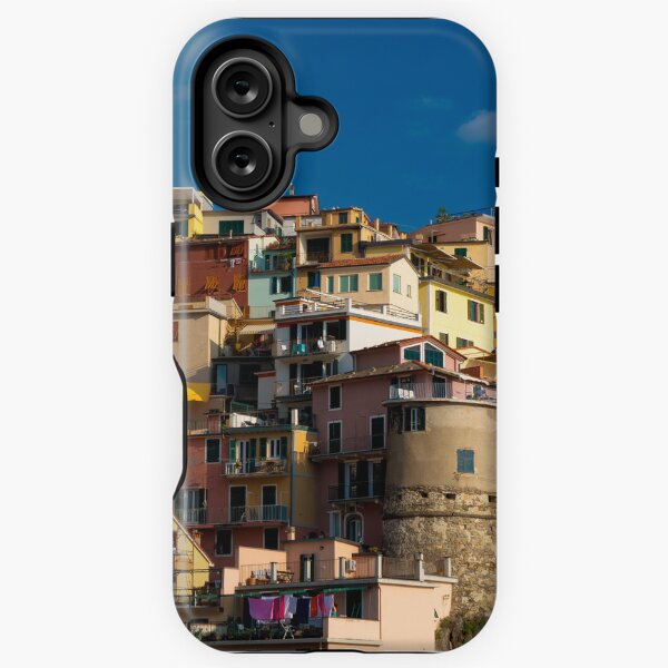 Aperçu de l'œuvre Vue sur la ville falaise de Manarola, l'une des Cinque Terre colorées de la côte ouest italienne créée et vendue par Dolfilms.