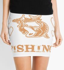 Fishing Humor, Fishing Humour, Fisher, Fisherman, Catching Fish, Bait, Lure, Salmon, Pike, Trout Mini Skirt