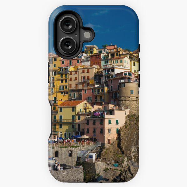 Aperçu de l'œuvre Vue sur la ville falaise de Manarola, l'une des Cinque Terre colorées de la côte ouest italienne créée et vendue par Dolfilms.