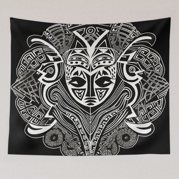 Item preview, viking motif, celtic mask, viking ornament, celtic motif, happy dads day, celtic ornament designed and sold by PRYMULLART.