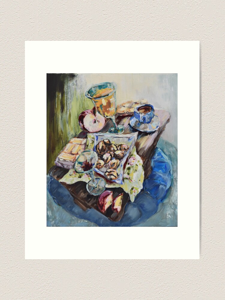 Thumbnail 1 of 3, Art Print, Coffee at Ermela's, Albania designed and sold by KarenEspig.