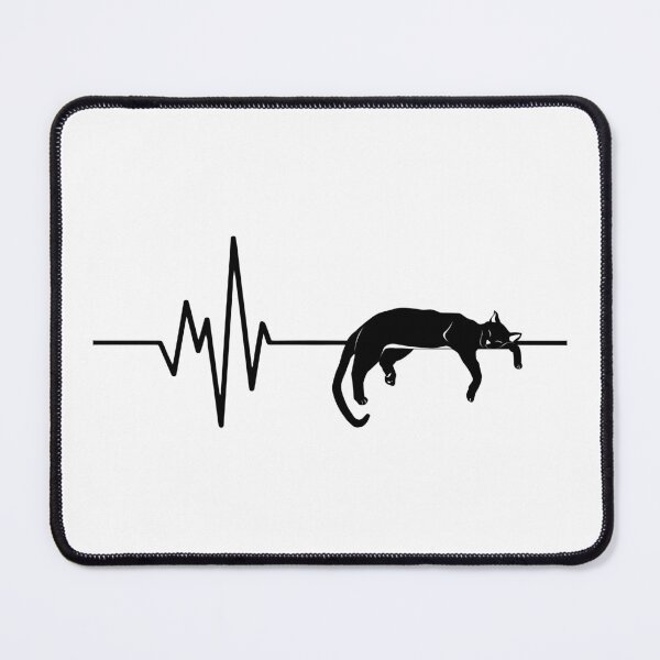 Item preview, Cat Heartbeat - Black designed and sold by BababuuuPrint.