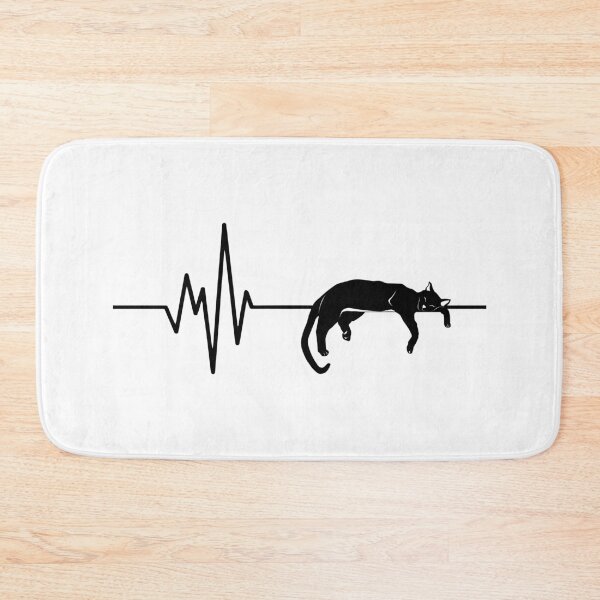 Item preview, Cat Heartbeat - Black designed and sold by BababuuuPrint.