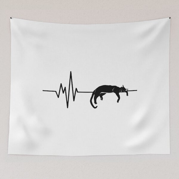 Item preview, Cat Heartbeat - Black designed and sold by BababuuuPrint.
