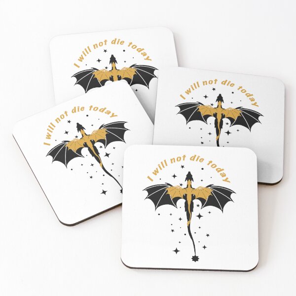 Item preview, Black and Gold "I will not die today" starry dragons designed and sold by Celticrose721.