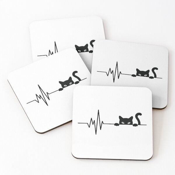 Item preview, Cat Eyes Heartbeat - Black designed and sold by BababuuuPrint.