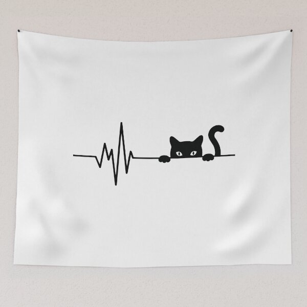 Item preview, Cat Eyes Heartbeat - Black designed and sold by BababuuuPrint.