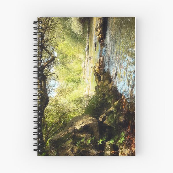Item preview, Picturesque shady river backwater of the mountain river with large mossy boulders designed and sold by IaroslavB.