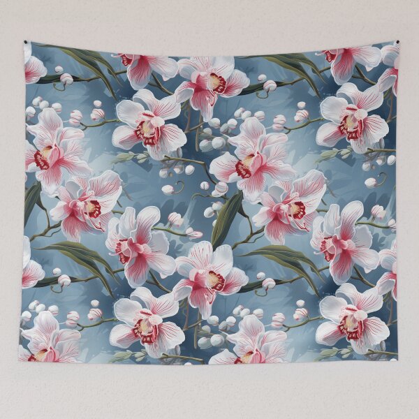 Item preview, Radiant orchid blooms in a serene garden oasis designed and sold by StrawberryJolly.
