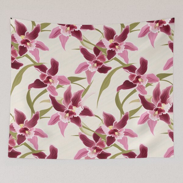 Item preview, Orchid pathway in the garden, a floral escape designed and sold by StrawberryJolly.