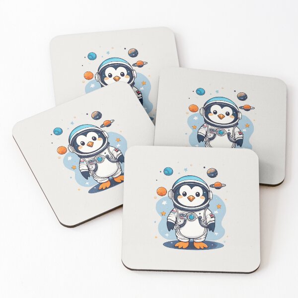Item preview, Penguin astronaut cartoon in space animal designed and sold by portrait4you.