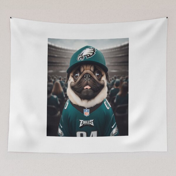 Item preview, Pug Dog Wearing Eagles Gear  designed and sold by PhillySportz.