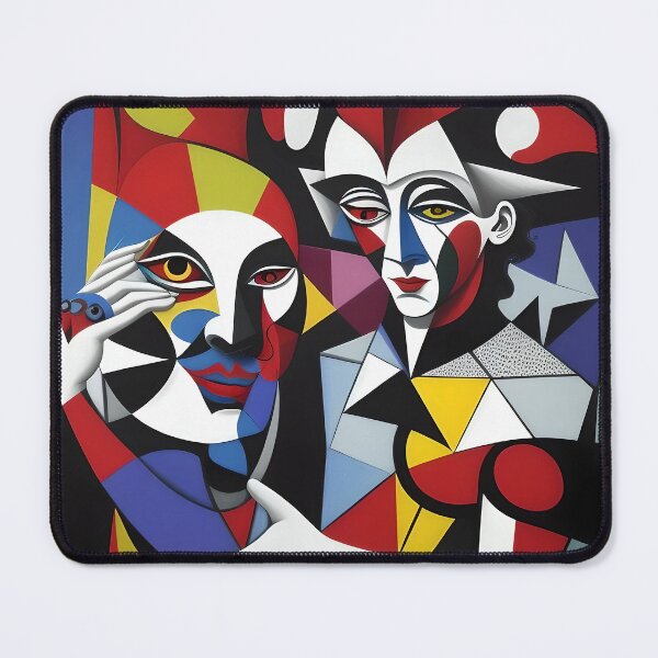 Item preview, Abstract and Surreal Cubist Jesters' Love  designed and sold by artmanikin.