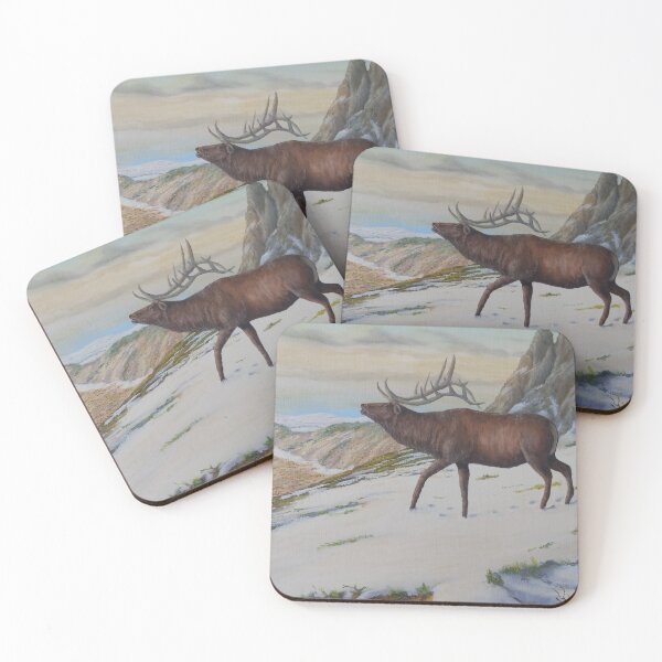 Item preview, Elk in the snow, from my original oil painting. designed and sold by MCanderart.