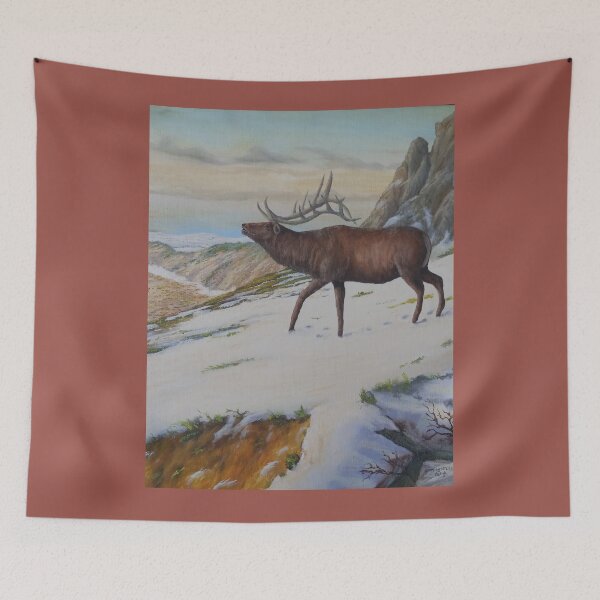 Item preview, Elk in the snow, from my original oil painting. designed and sold by MCanderart.