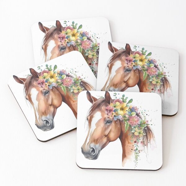 Item preview, Watercolor Horse With Flowers  designed and sold by Jordan Blackstone.