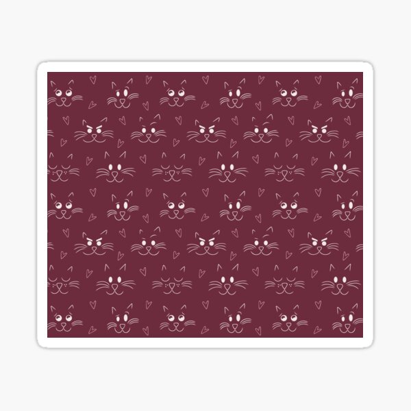 cat, cat faces, kitty, burgundy, pet Sticker