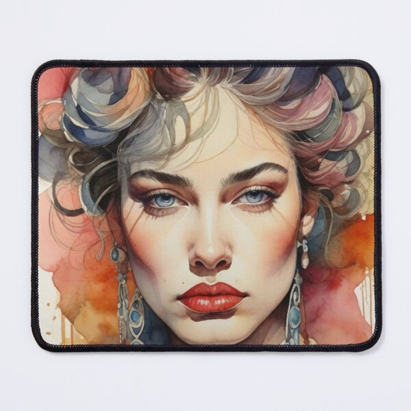 Item preview, hype maximalist, watercolor of beautiful face, Pouting designed and sold by cepharts.