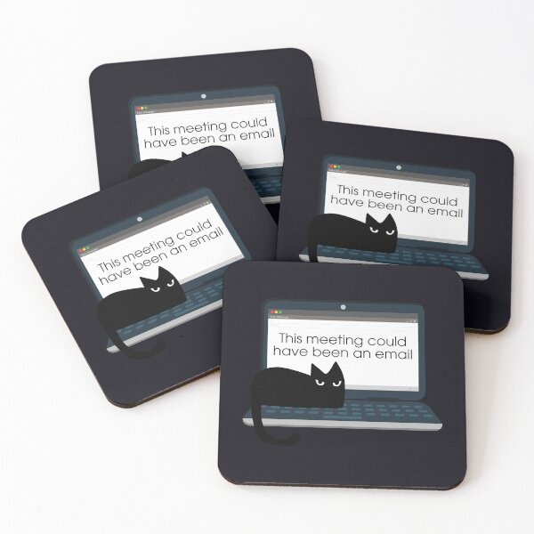 Item preview, This Meeting Could Have Been an Email | Grumpy Black Cat on Laptop designed and sold by Kimochi-Shop.