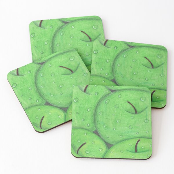 Item preview, Green apples with water drops designed and sold by Artbysarah23.