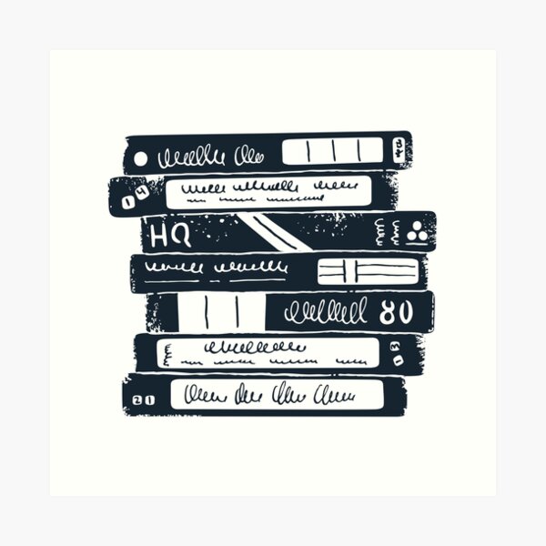 Stack of Old VHS Tapes Art Print