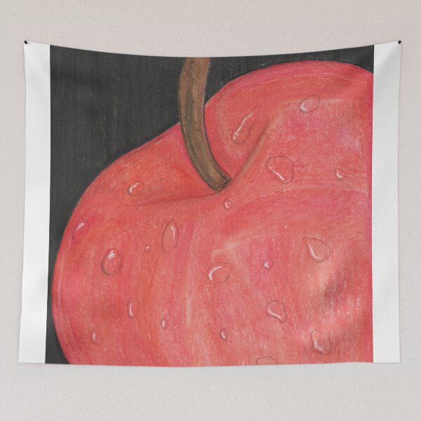 Item preview, Red apple with water drops designed and sold by Artbysarah23.