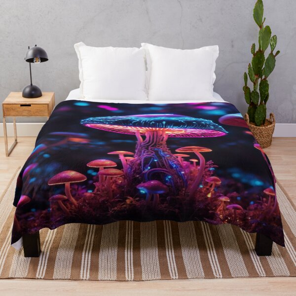Item preview, Cyber Magic Mushroom in Neon Wonderland IV, designed and sold by luminamatrixart.