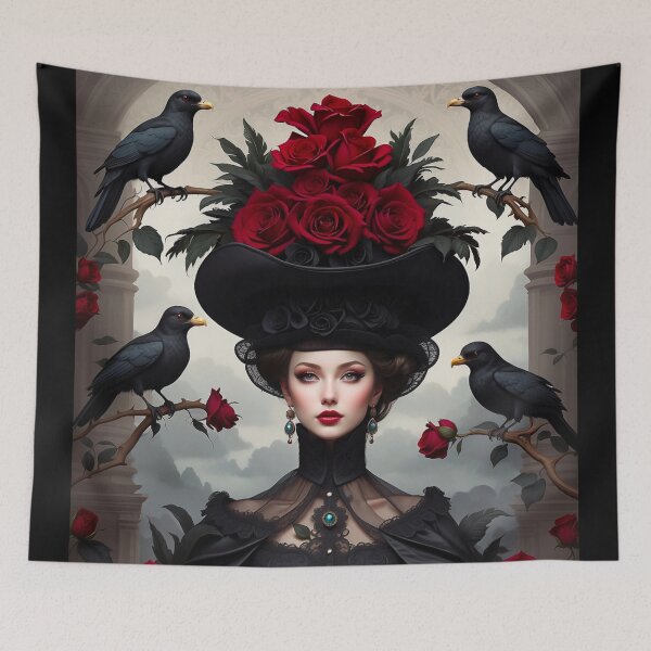 Item preview, Vintage Victorian Gothic Crow Lady designed and sold by Retro Salt.