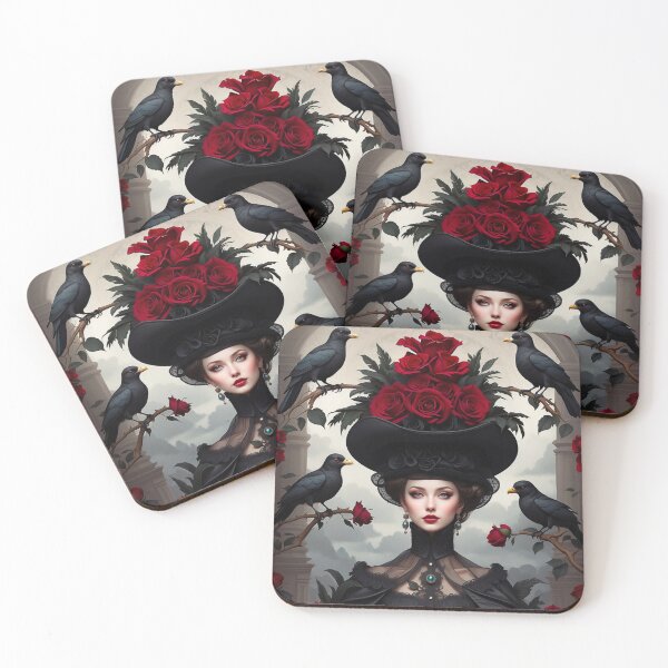 Item preview, Vintage Victorian Gothic Crow Lady designed and sold by Retro Salt.