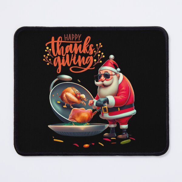 Item preview, Santa is frying a turkey for thanksgiving day designed and sold by ArtFeverShop.
