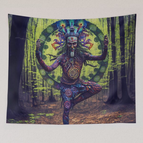 Item preview, “Cinematic dream in the psychedelic forest: Man Yantra” designed and sold by Art-Vortex-fr.
