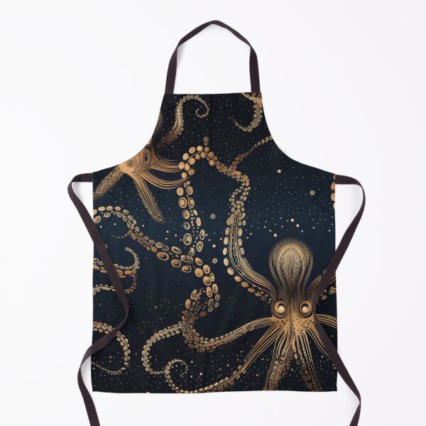Item preview, Golden Cephalopod Ocean Octopuses Constellations: Midnight Marine Ballet designed and sold by 21 Dragonflies.