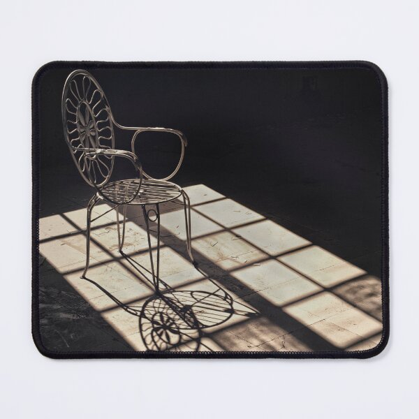 Item preview, Beautiful old wrought iron chair casting shadow designed and sold by ThomasPenny.