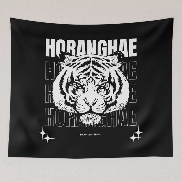 Item preview, Seventeen SVT Hoshi horanghae typography tiger carat | Morcaworks designed and sold by Morcawork.
