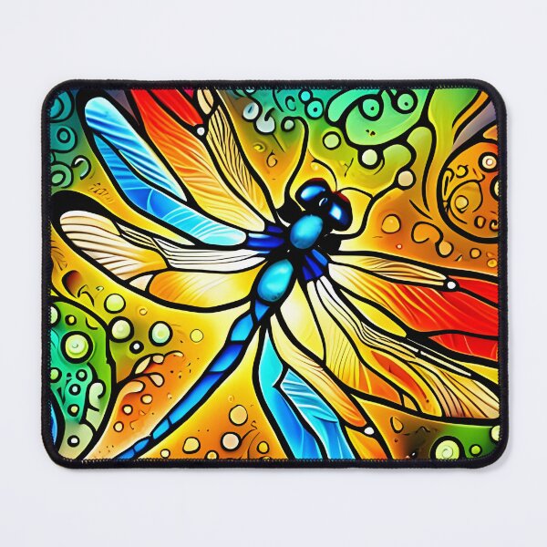 Item preview, Dragonfly Stained Glass Cartoon designed and sold by druidwolfart.