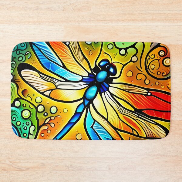 Item preview, Dragonfly Stained Glass Cartoon designed and sold by druidwolfart.