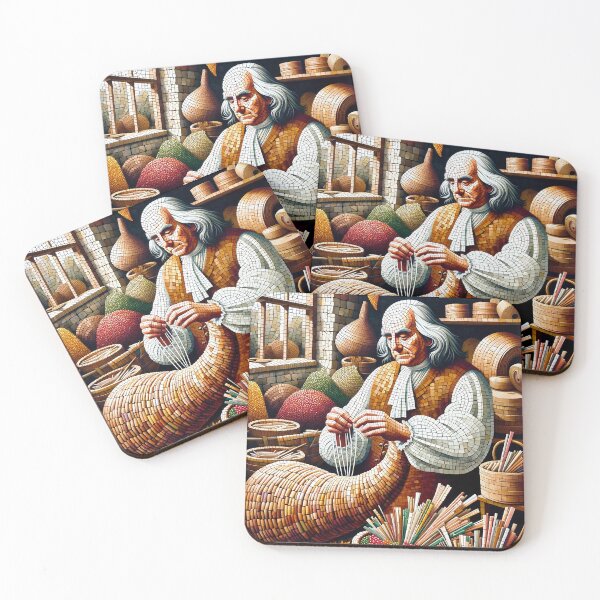 Item preview, Ben Franklin tejiendo cornucopias designed and sold by NovosArt.