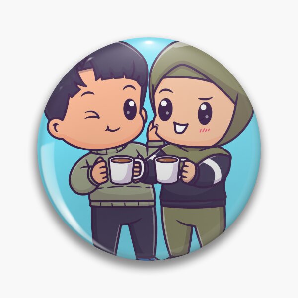 Item preview, Cute Couple in Hijab Drinking Coffee Together designed and sold by hjian8219.