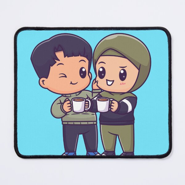 Item preview, Cute Couple in Hijab Drinking Coffee Together designed and sold by hjian8219.