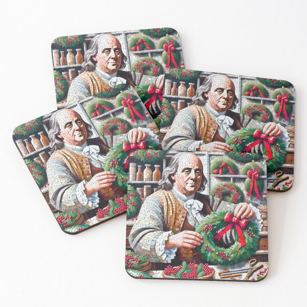 Item preview, Ben Franklin haciendo coronas navideñas designed and sold by NovosArt.