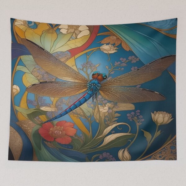Item preview, Dragonfly Art Nouveau Painting Pinterest Aesthetic designed and sold by druidwolfart.