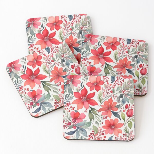 Item preview, Red flowers and green leaves  designed and sold by Rislam.