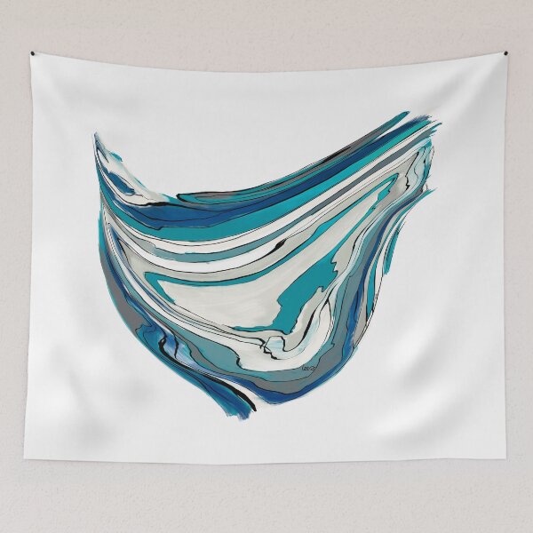 Item preview, Abstract lagoon (blue/white background) designed and sold by MentaLee.