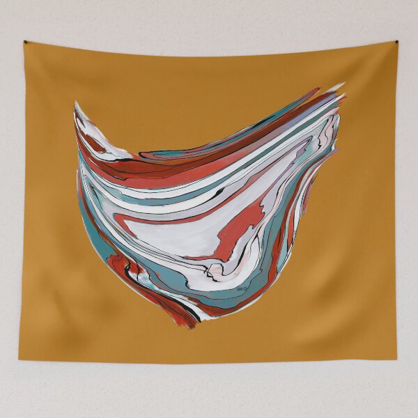 Item preview, Abstract wave (red & blue / yellow background) designed and sold by MentaLee.