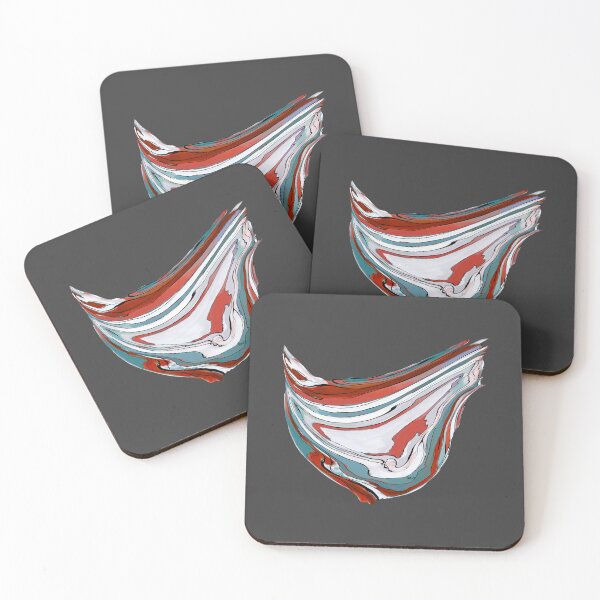 Item preview, Abstract lagoon (red & blue / gray background) designed and sold by MentaLee.