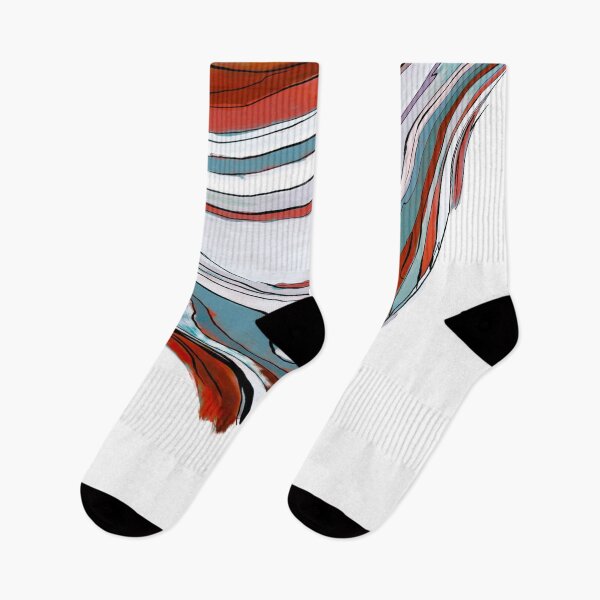 Item preview, Abstract wave (red & blue / white background) designed and sold by MentaLee.