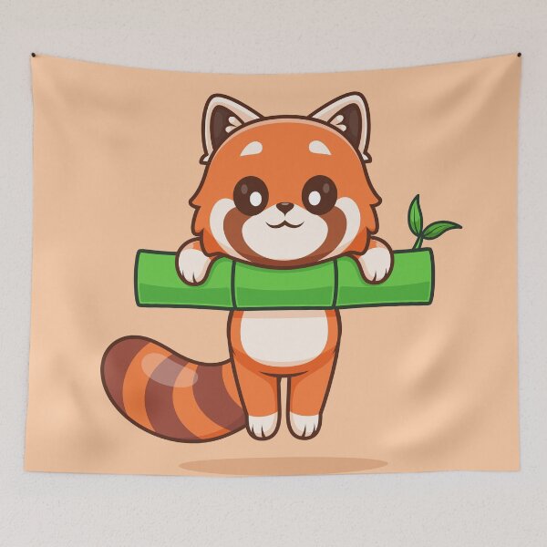 Item preview, Cute Red Panda with Bamboo designed and sold by hjian8219.