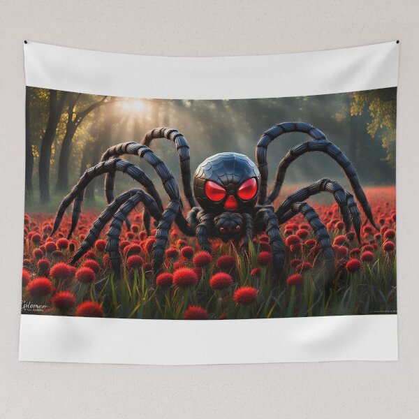 Item preview,  Spider in a red clover field AI text-to-image art designed and sold by Robyn C Michael.