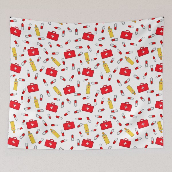 Item preview, Pharmacist Nurse Doctor Medical Hospital Clinic Pattern designed and sold by ArtMeetsPizza.